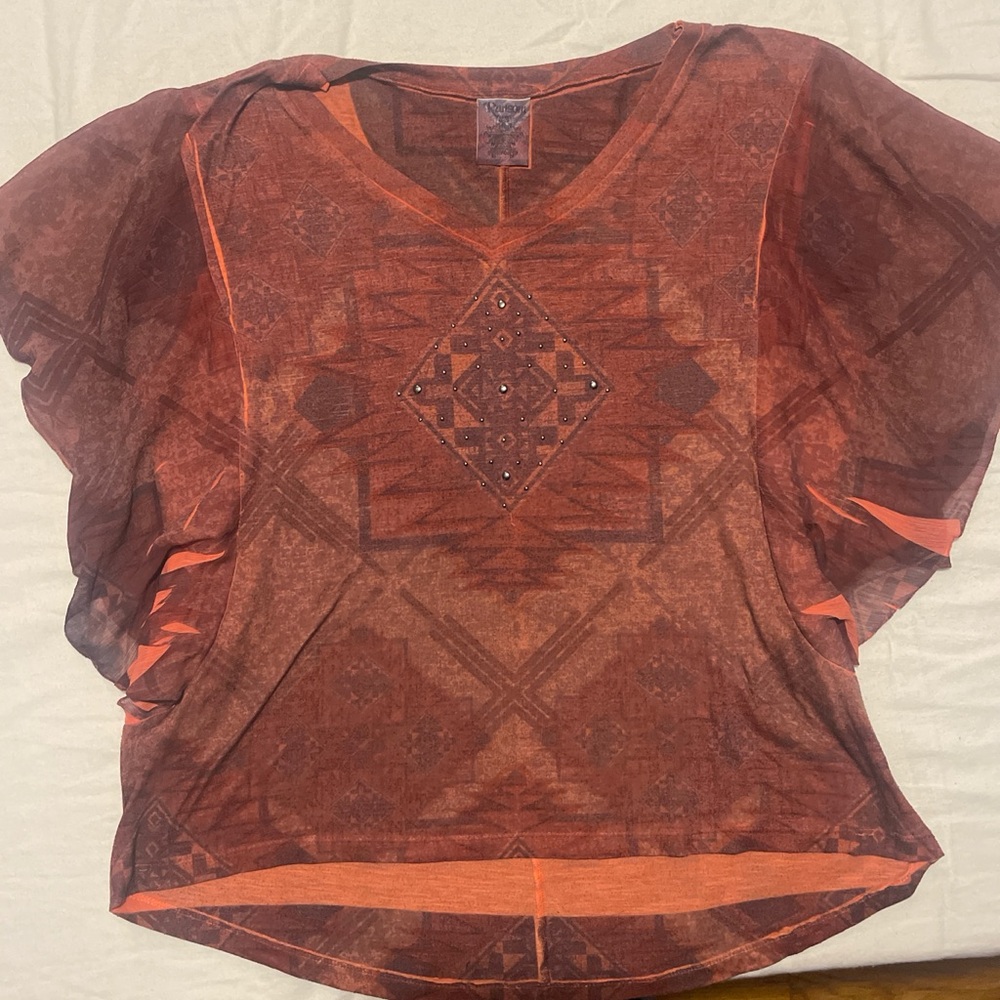 Ransom Rust Geometric Blouse